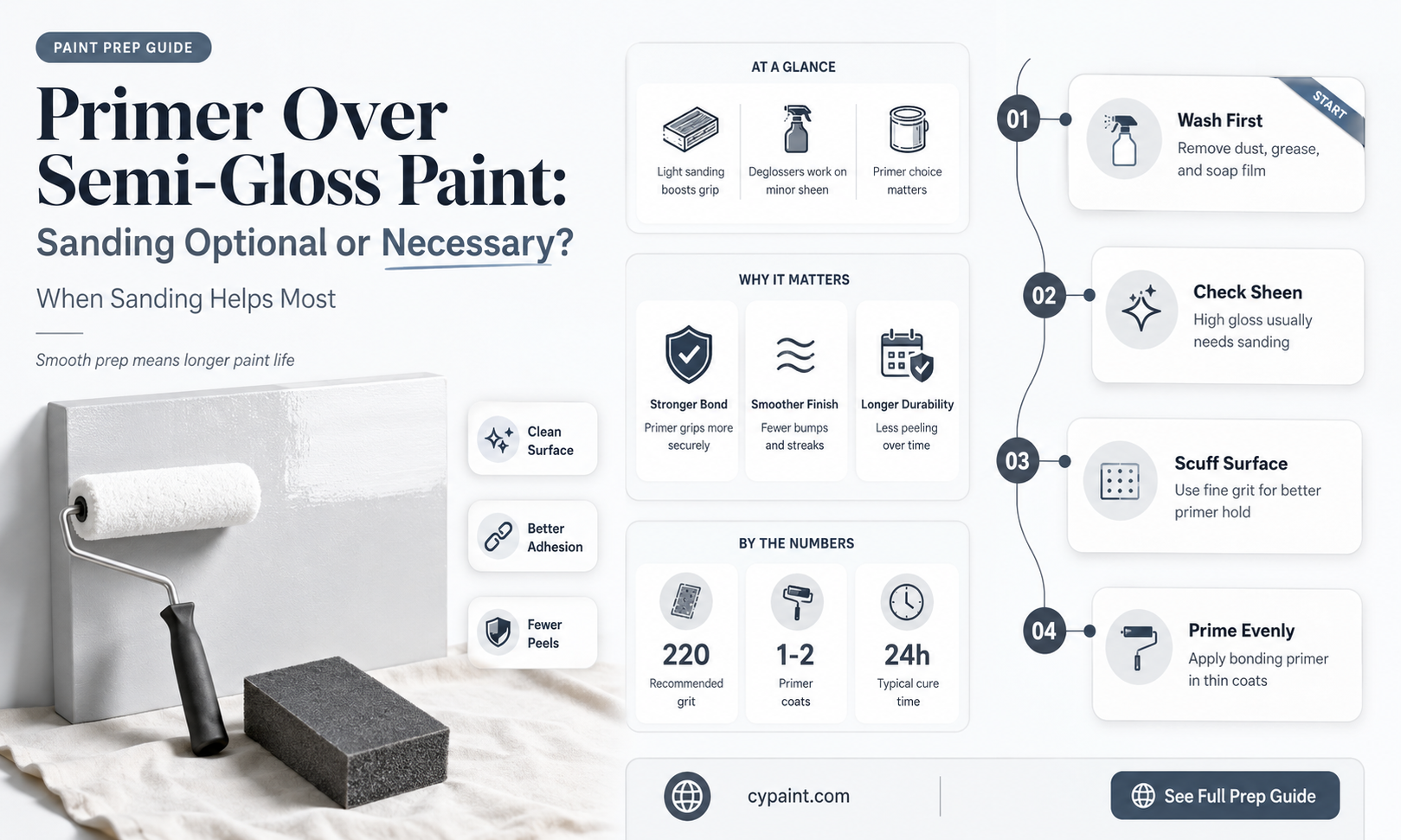 can you apply primer on semi gloss paint without sanding