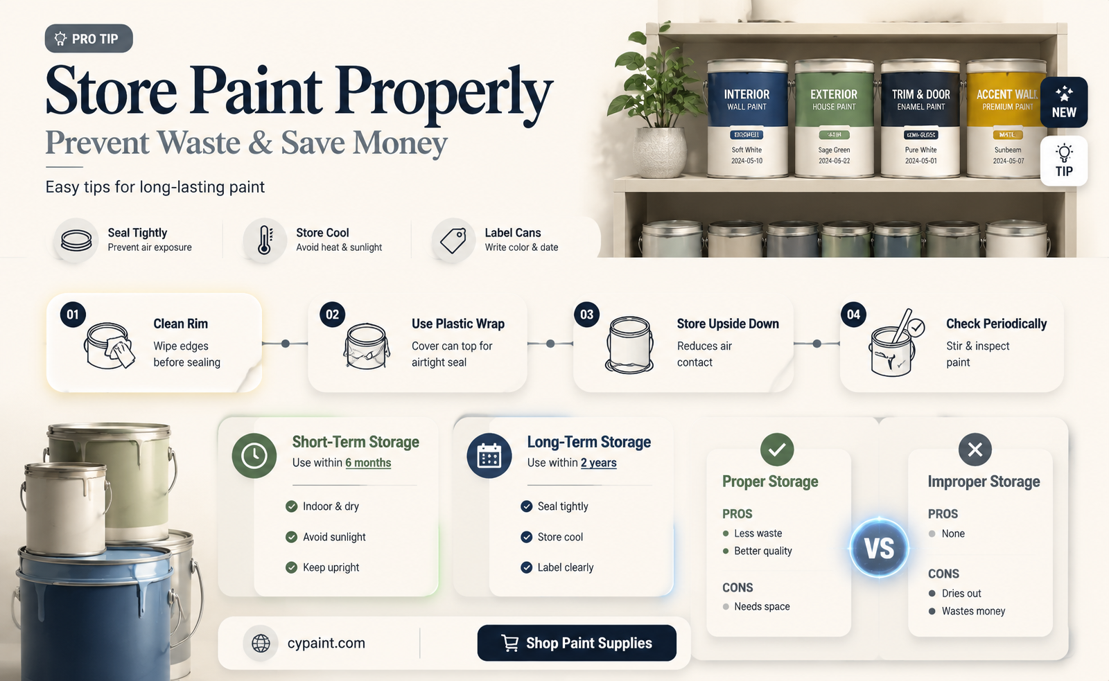 can i put unused paint back in the container