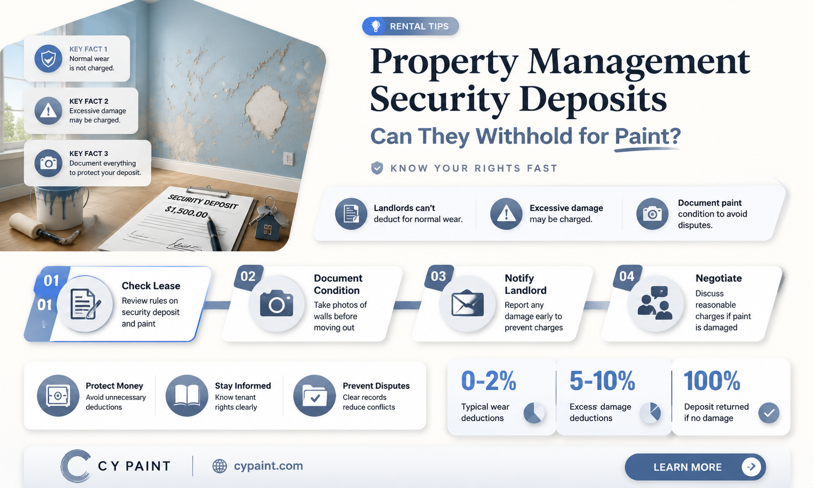 can my proprty management wothhold security deposit for paint