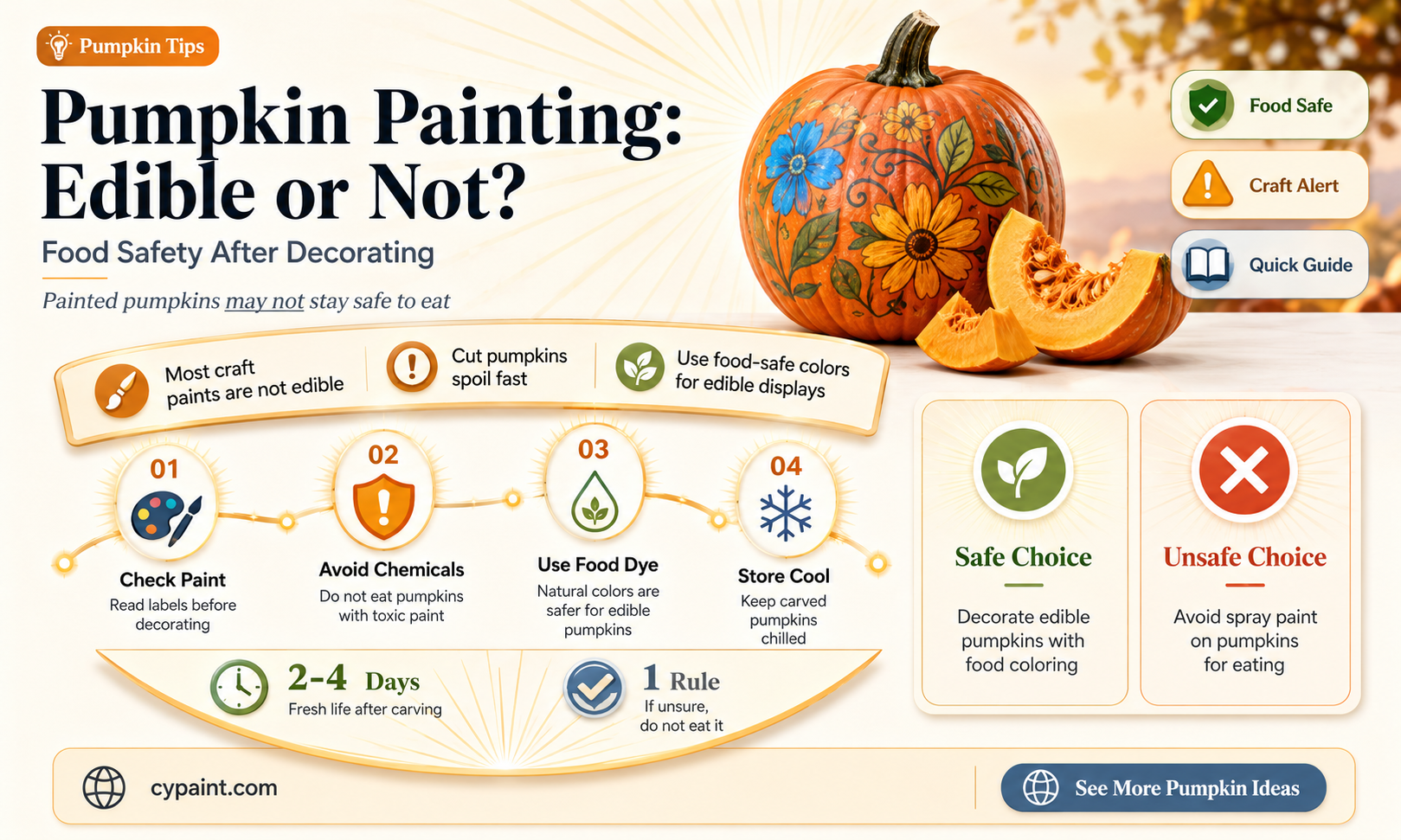 can you eat a pumpkin that has been painted