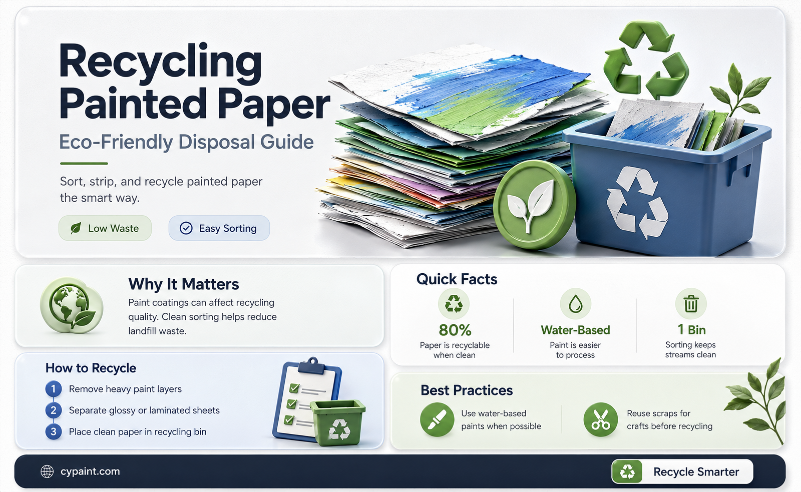 can paper with paint on it be recycled