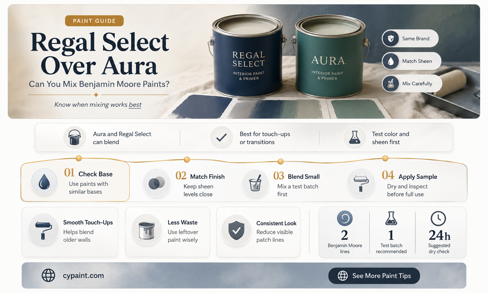 can you apply regal select paint ben moore over aura