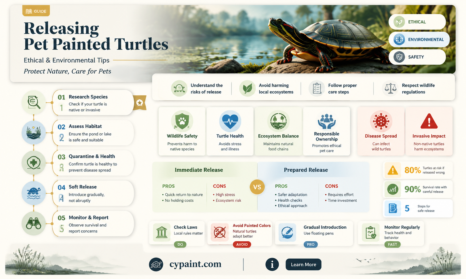 can i release my pet painted turtle into the wild