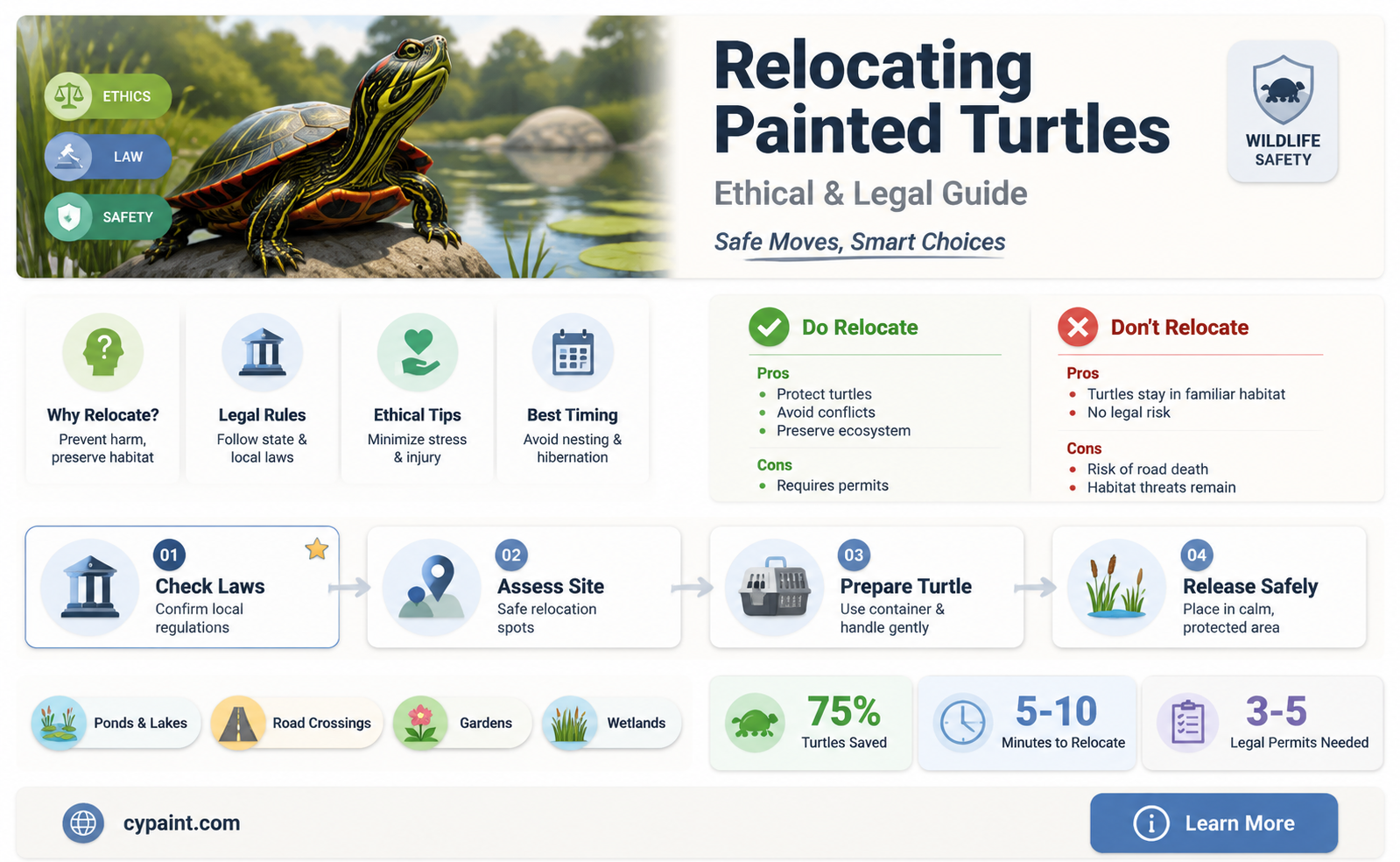 can i relocate a painted turtle to another location