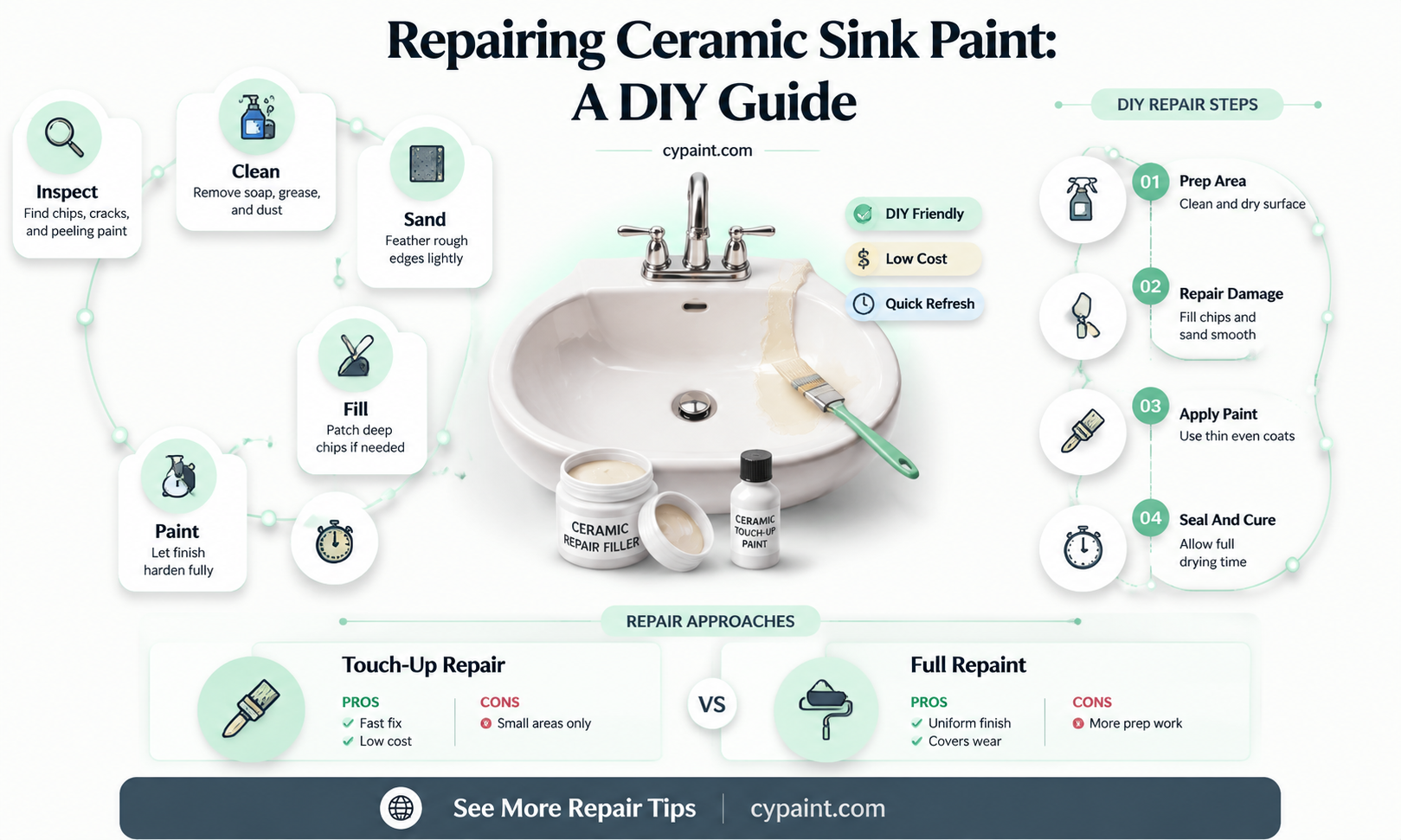 can you fix the paint in a ceramic sink