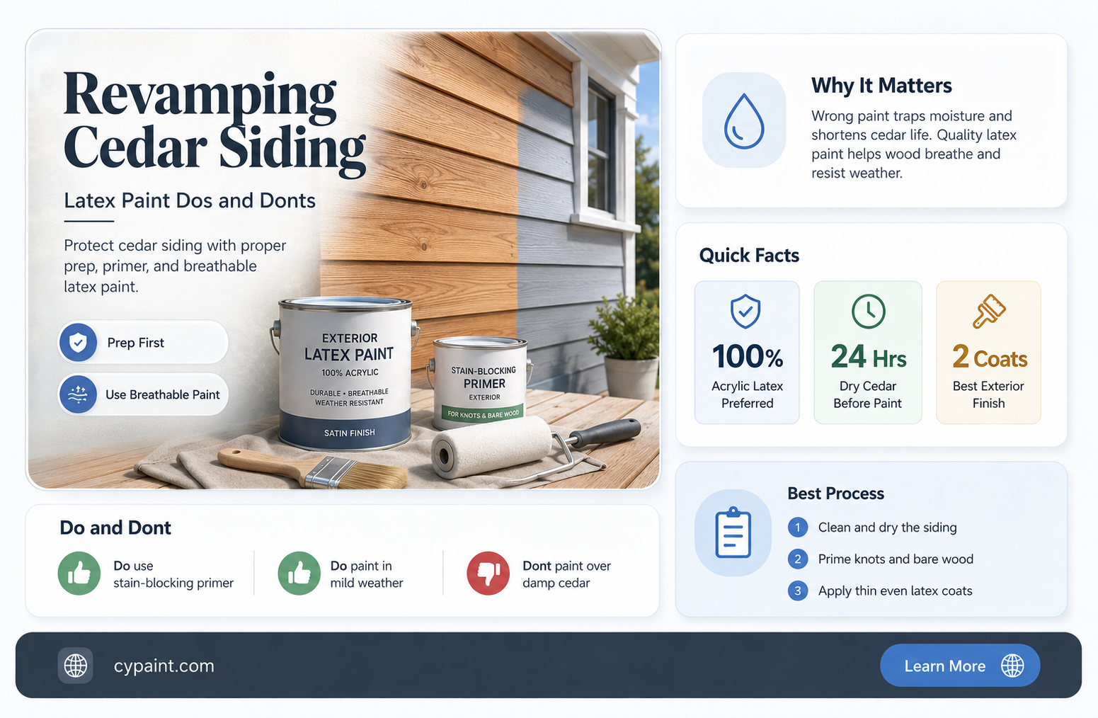 can you apply lates paint to cedar siding