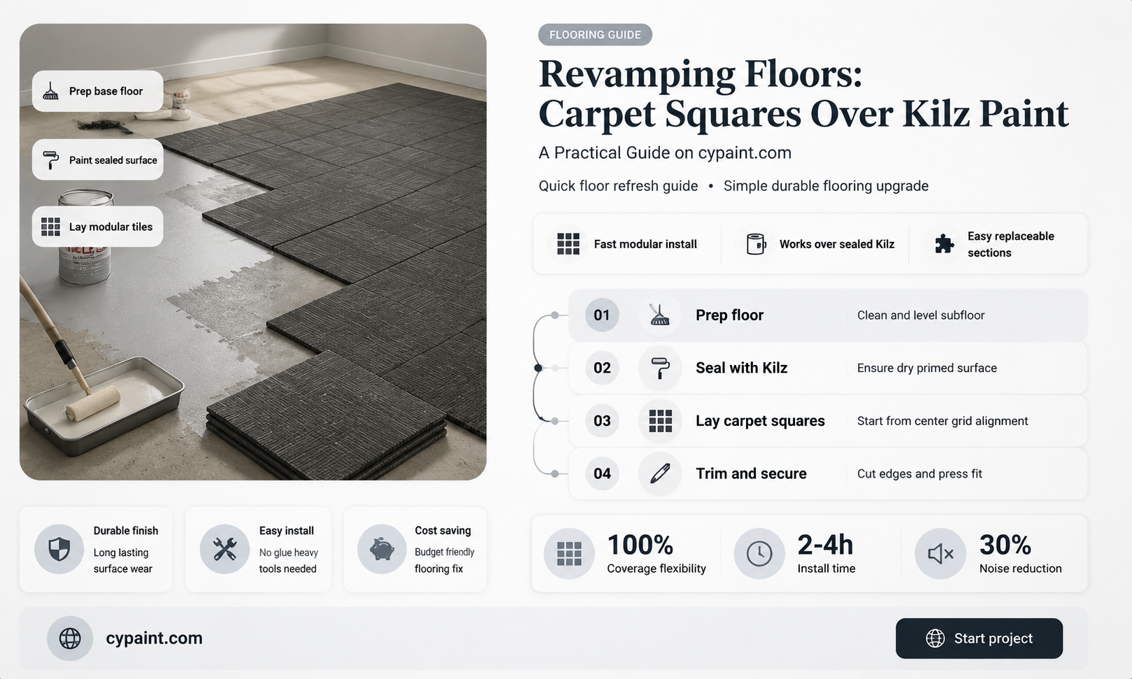 can you lay carpet squares over kilz paint