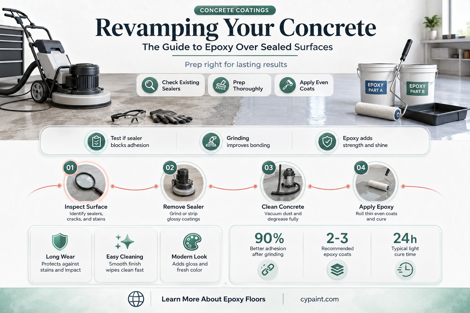 can you apply epoxy paint over sealed concrete
