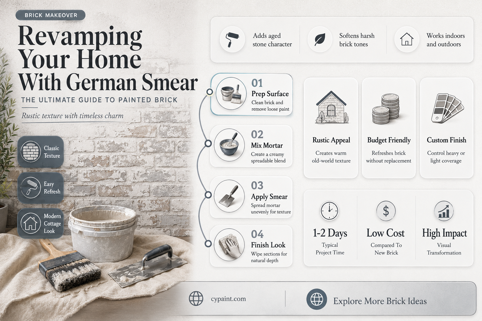 can you do german smear on painted brick