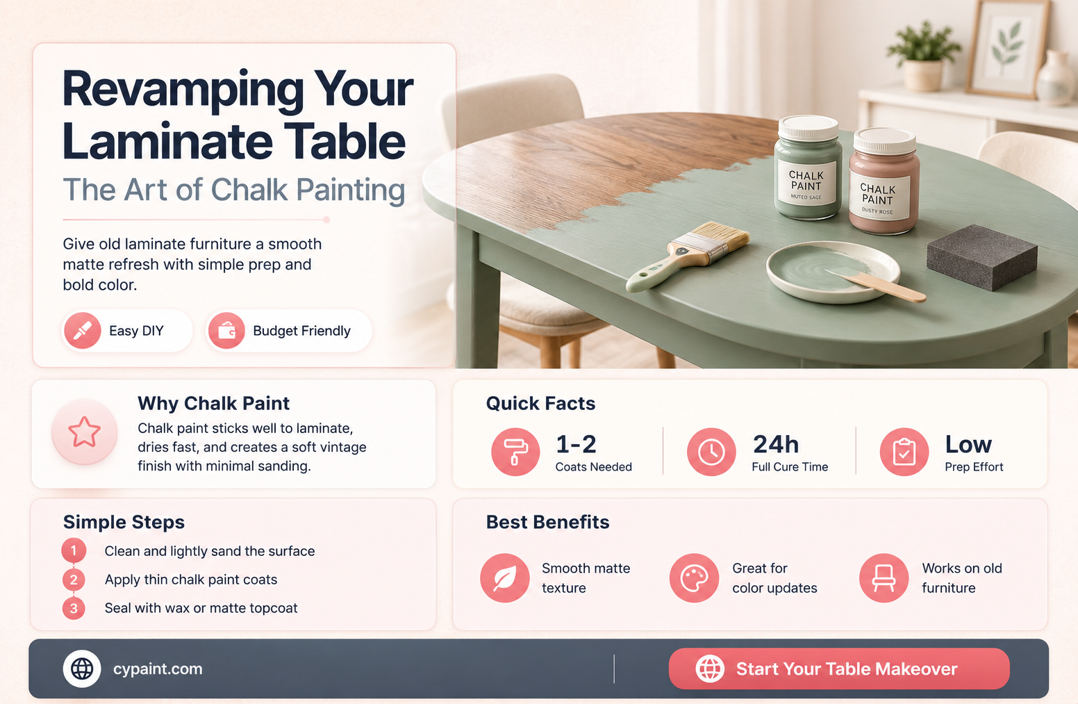 can you chslk paint directly onto laminate table