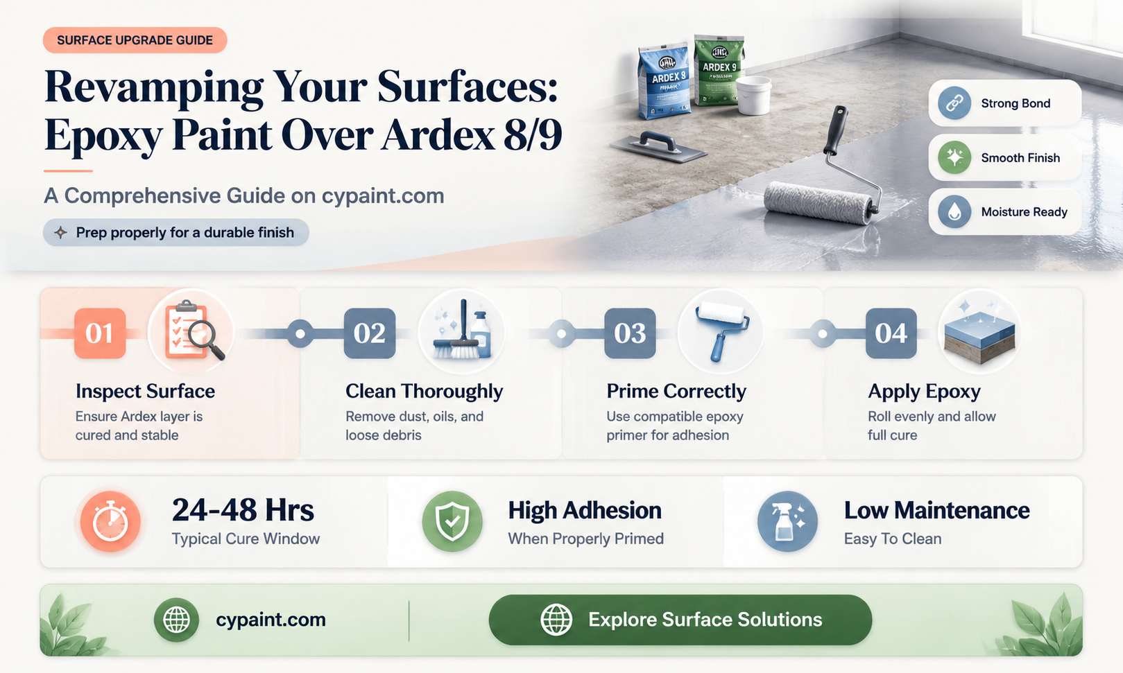 can you epoxy paint over ardex 8 9