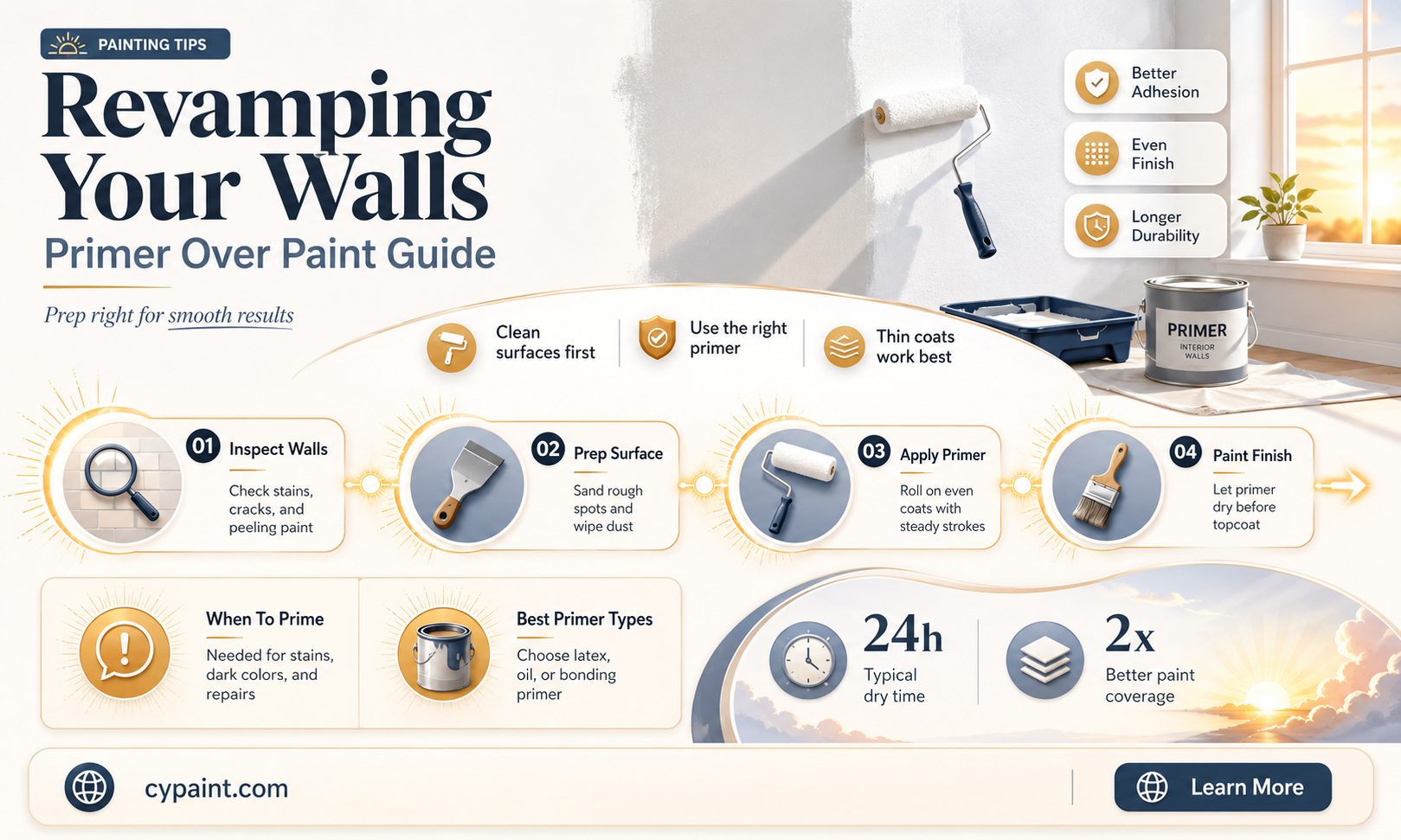 can you apply primer on top of paint