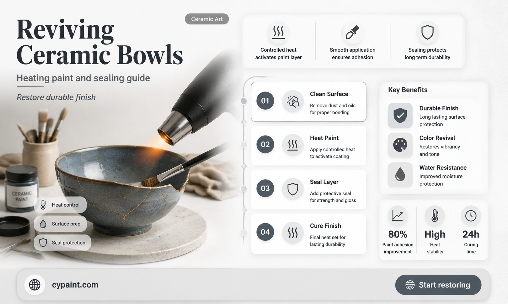 can you heat paint and seal ceramic bowls