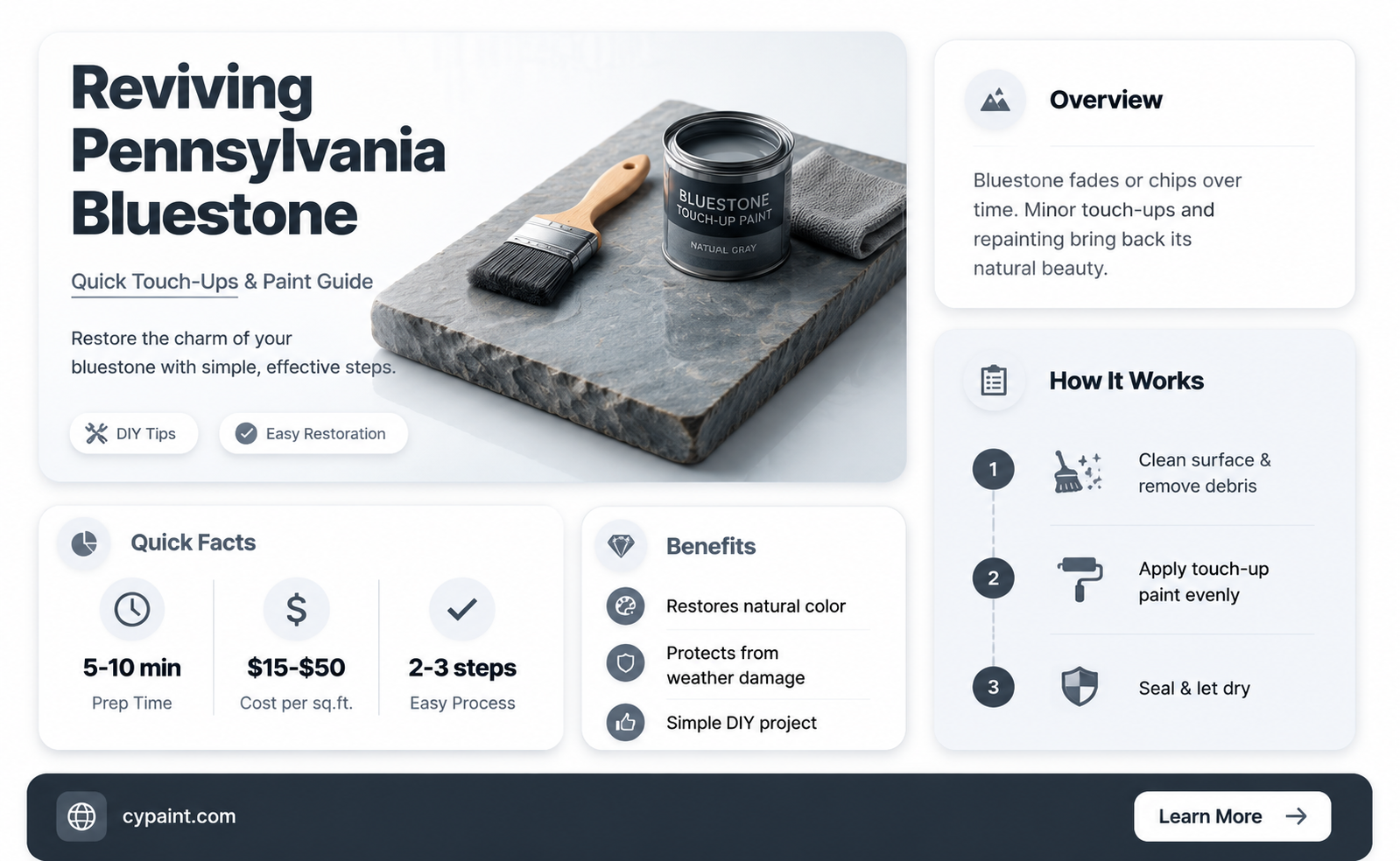 can pennsylvania bluestone be touched up with paint