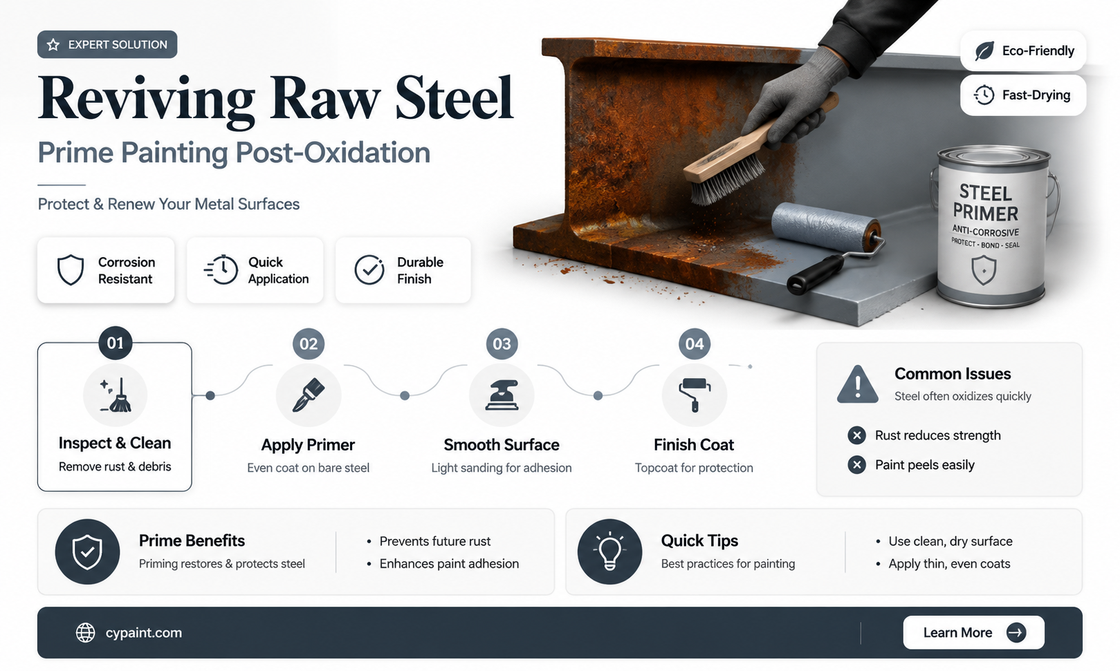 can raw steel be prime painted after oxidation