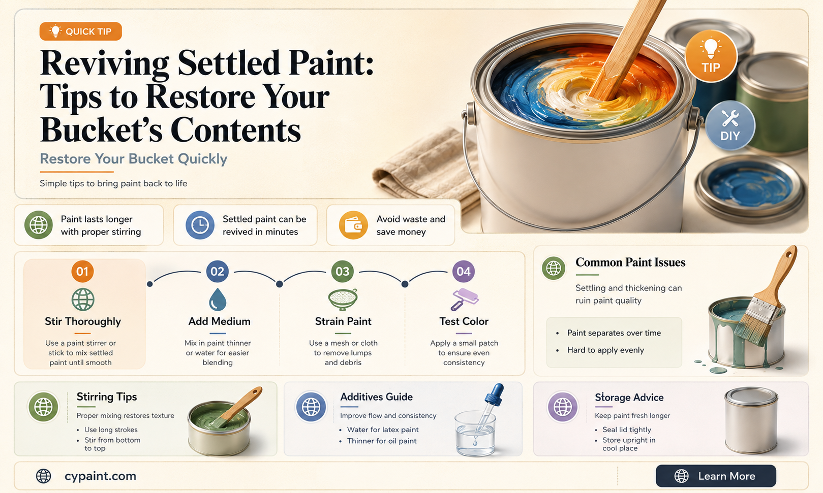 can you fix paint that settles in bucket