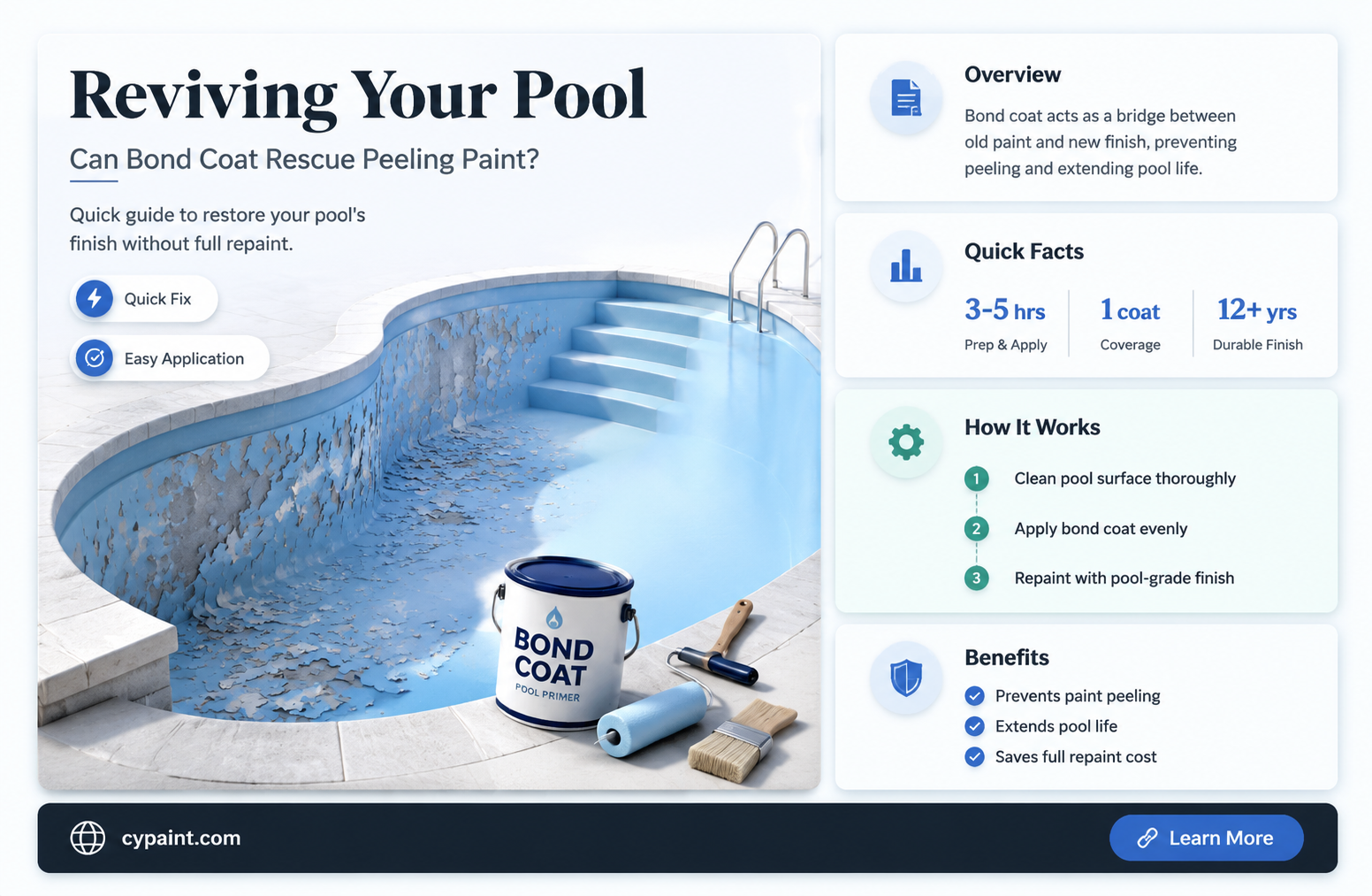 can pool bond coat stick over peeling paint