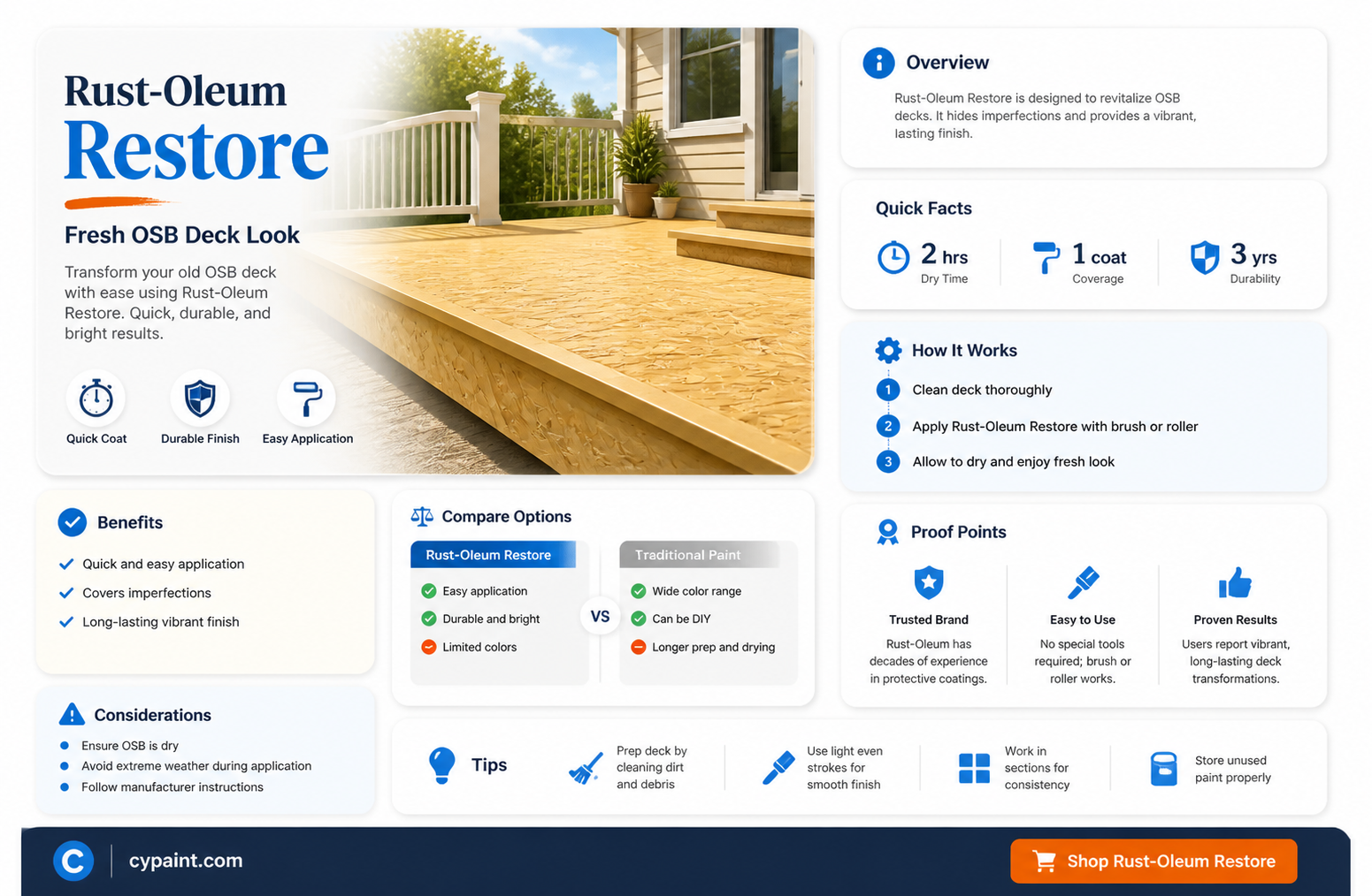 can i paint osb with rust-oleum restore deck