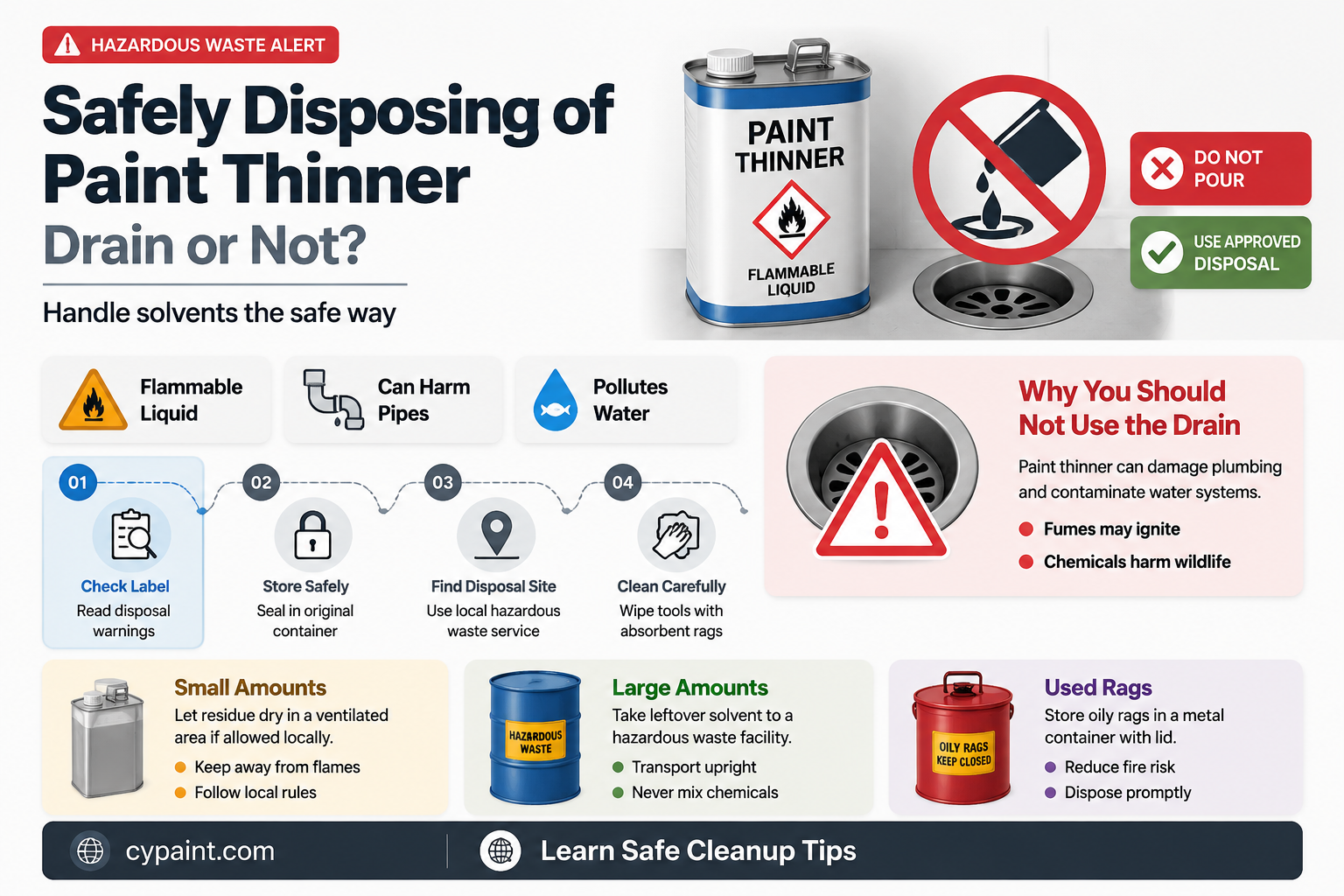 can you dump paint thinner down the drain