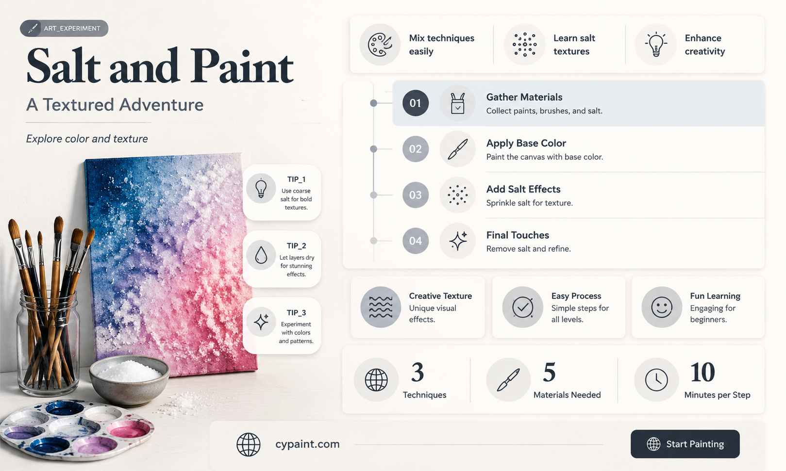 can you add salt to paint to add texture