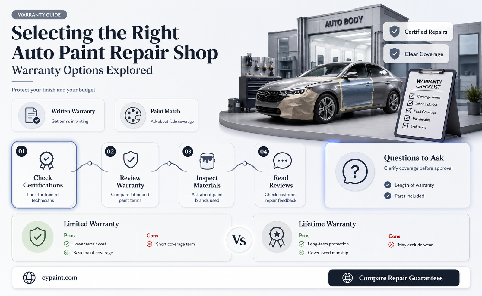 can you choose warranty auto paint repair shop