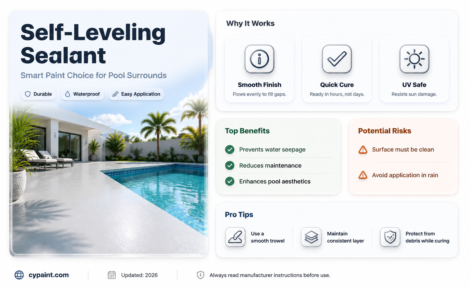 can i paint self leveling sealant around a pool