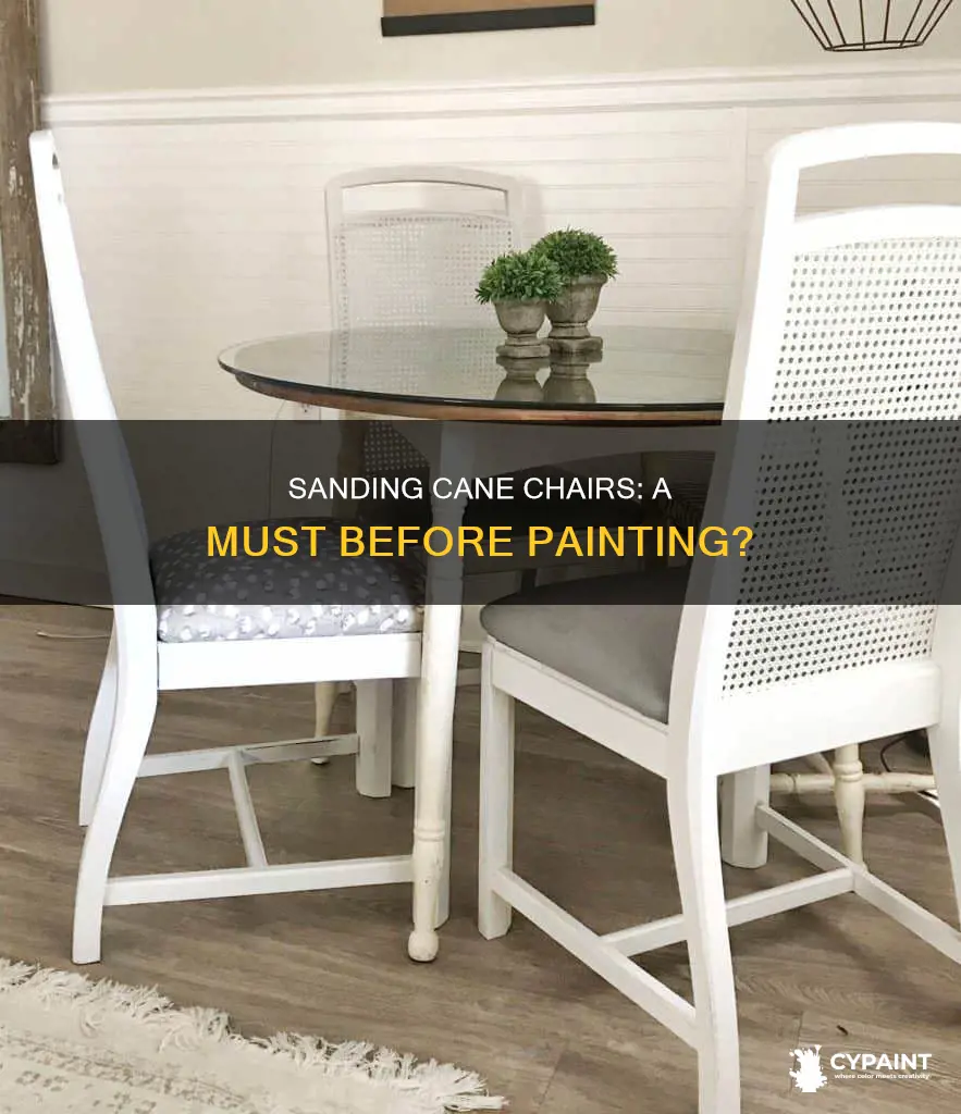 should a cane chair be sanded down before painting