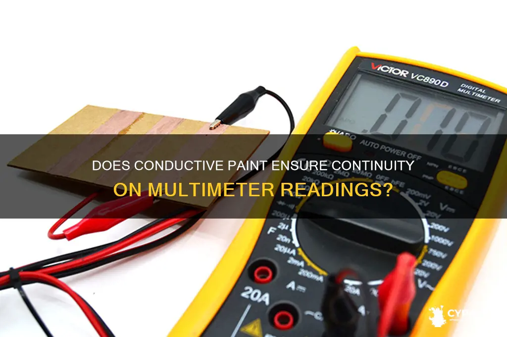 should a multimeter show continuity with conductive paint