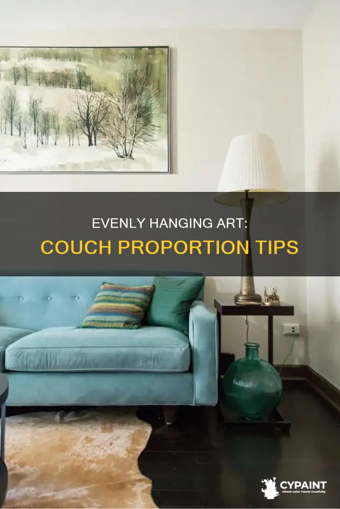 should a painting be hung evenly above a couch