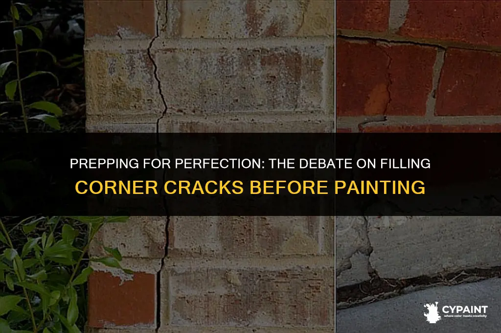 should all corner cracks be filled with spackle before painting
