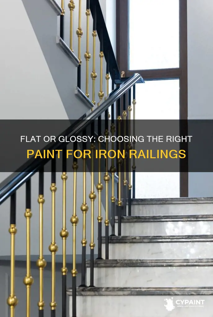 should an iron railing be painted flat or glossy
