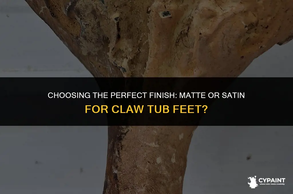 should claw tub feet be painted wirh matte or satin