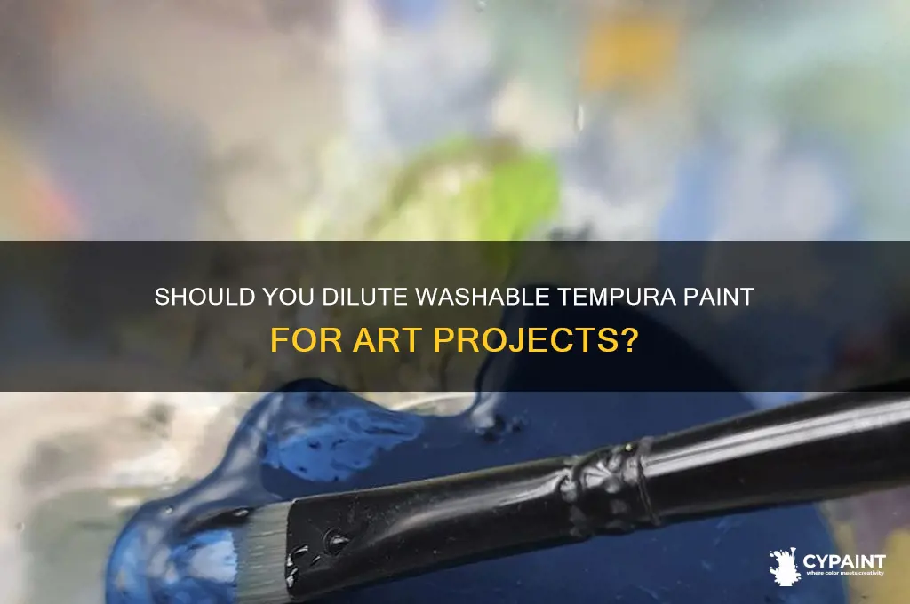 should i dilute art time washable tempura paint
