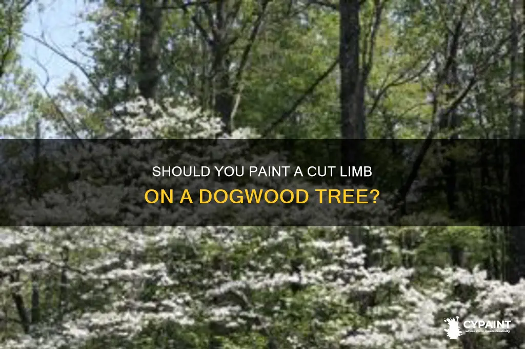 should i paint cut limb on dogwood tree