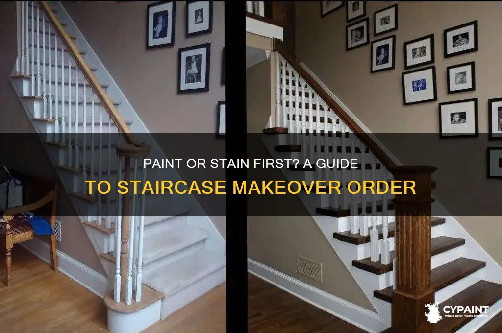 should i paint or stain my stairs first