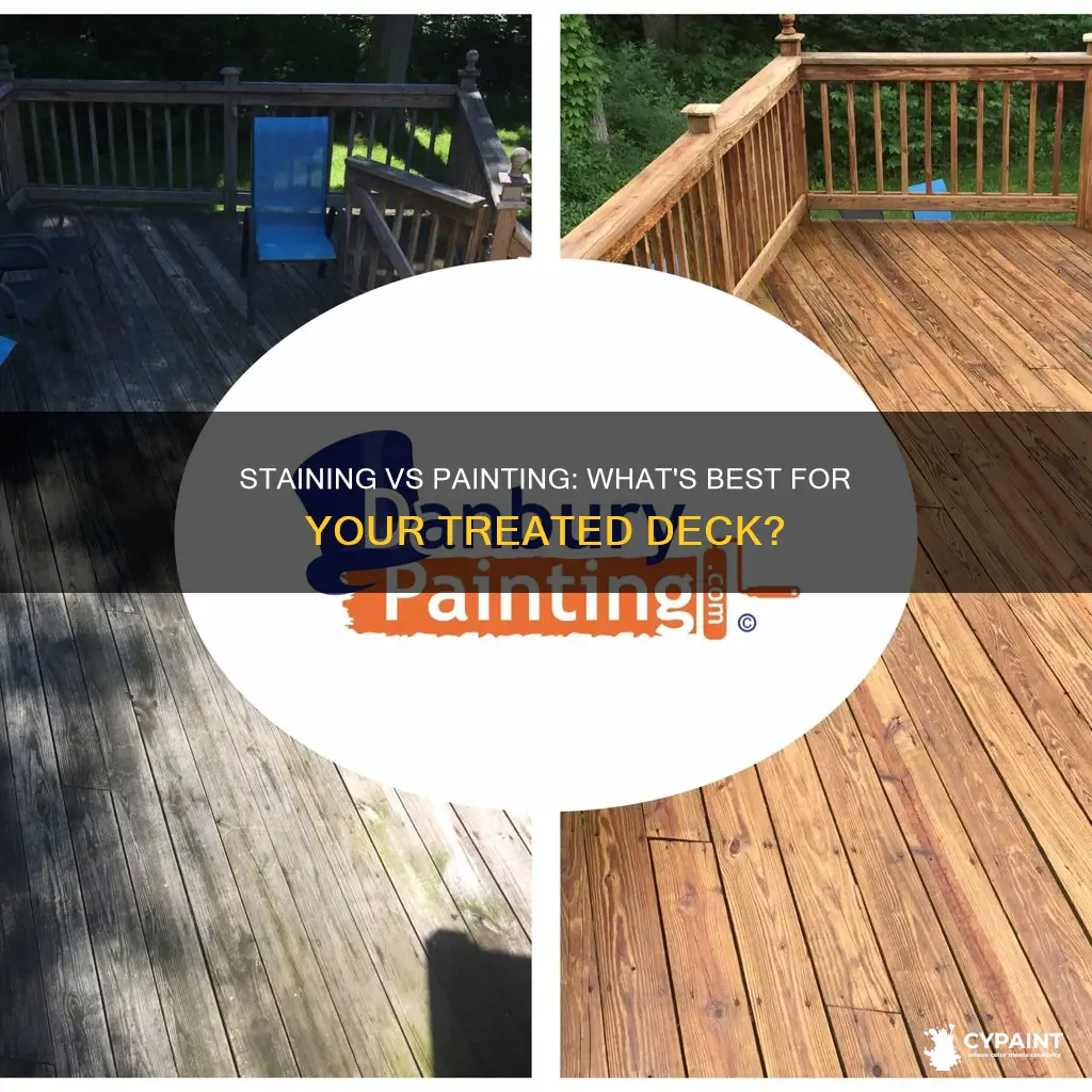 should i stain or paint my pressure treated deck