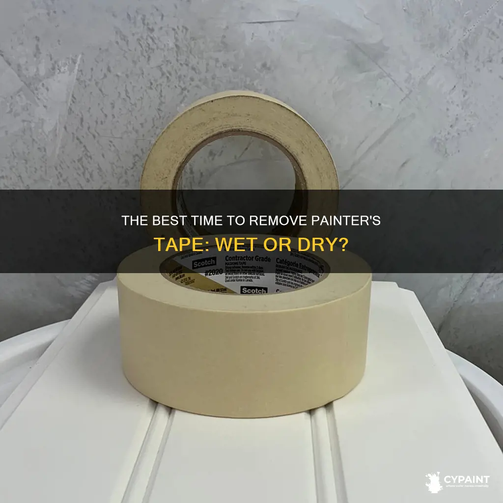 should painters taped be remoeved while paint is wet
