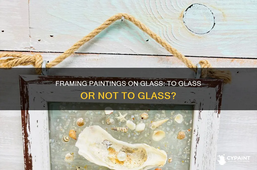 should paintings on glass be framed under glass