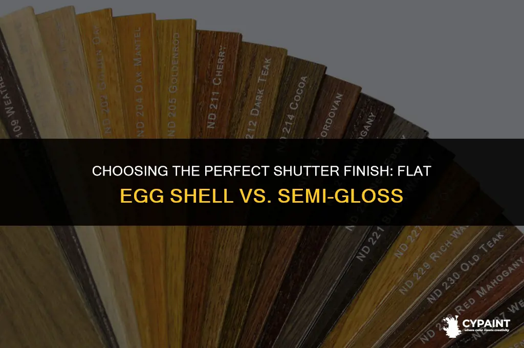 should shutters be painted in flat egg shell or semi-gloss