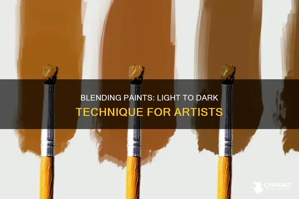 should you blend paints from light to dark