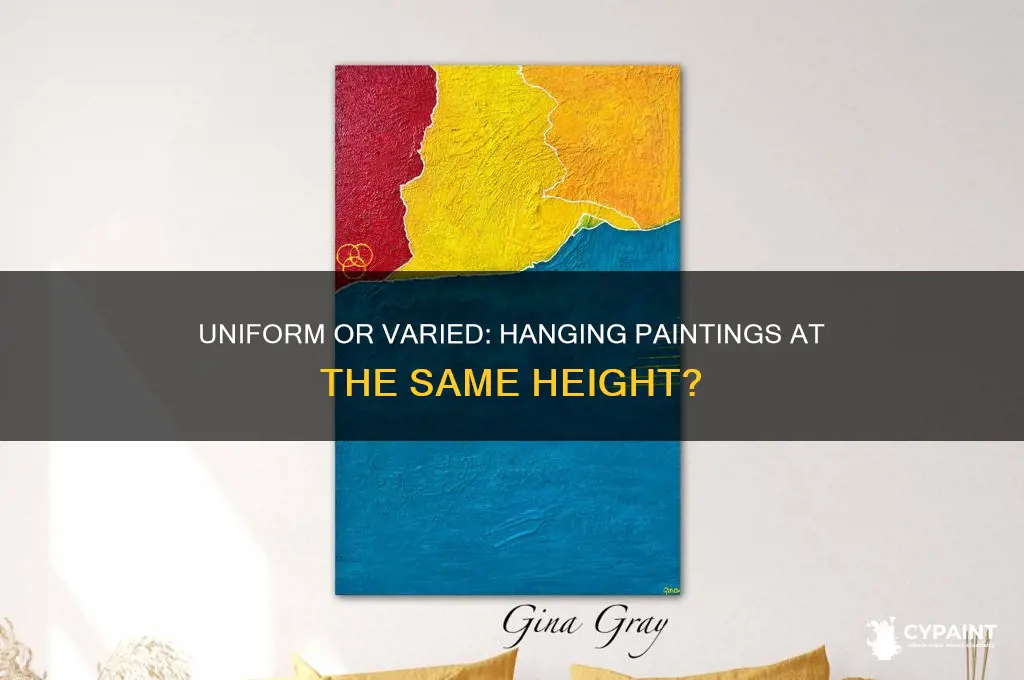 should you hang paintings at the same height