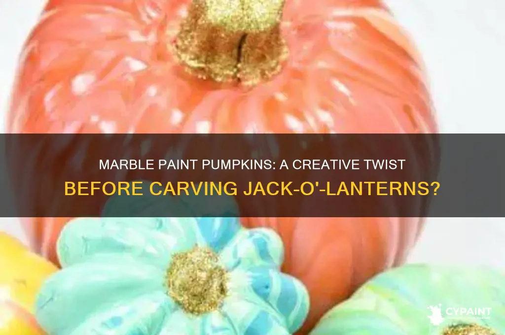should you marble paint pumpkins before making jackolantern