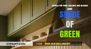 Harmonizing Spaces: Hallway and Kitchen in a Unified Green Hue