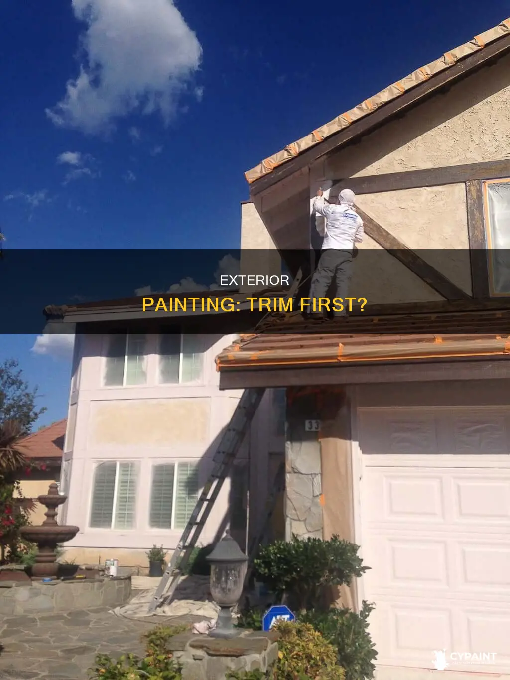 should you paint the trim first with exterior painting