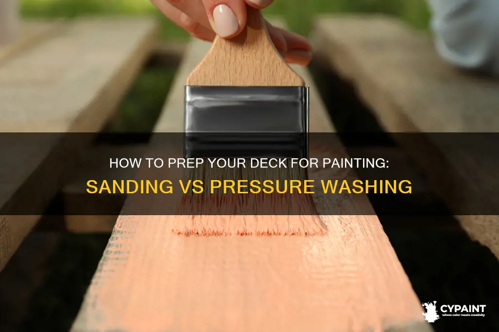 should you pressure wash or sand deck before painting