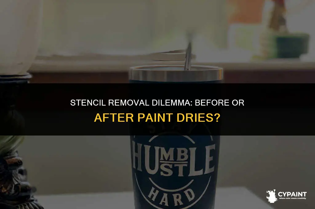 should you pull up stencil before or after paint dries