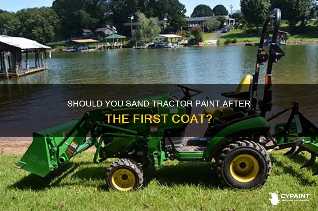 should you sand tractor paint after first coat