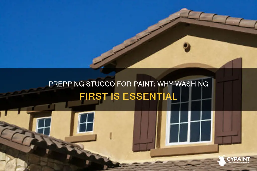 should you wash your stucco before painting it