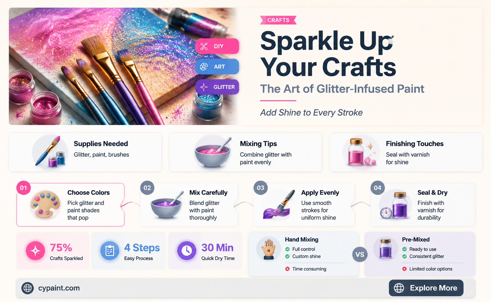 can you add glitter to paint for crafts