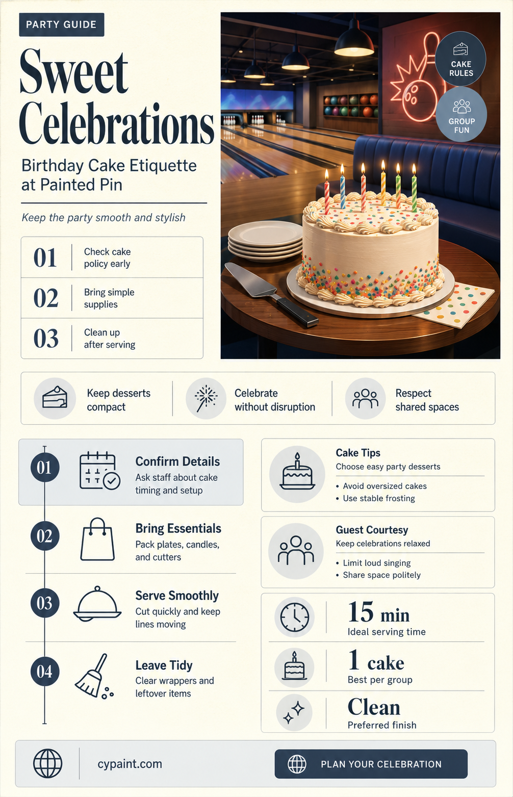 can you bring birthday cake to painted pin